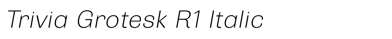 Trivia Grotesk R1 Italic